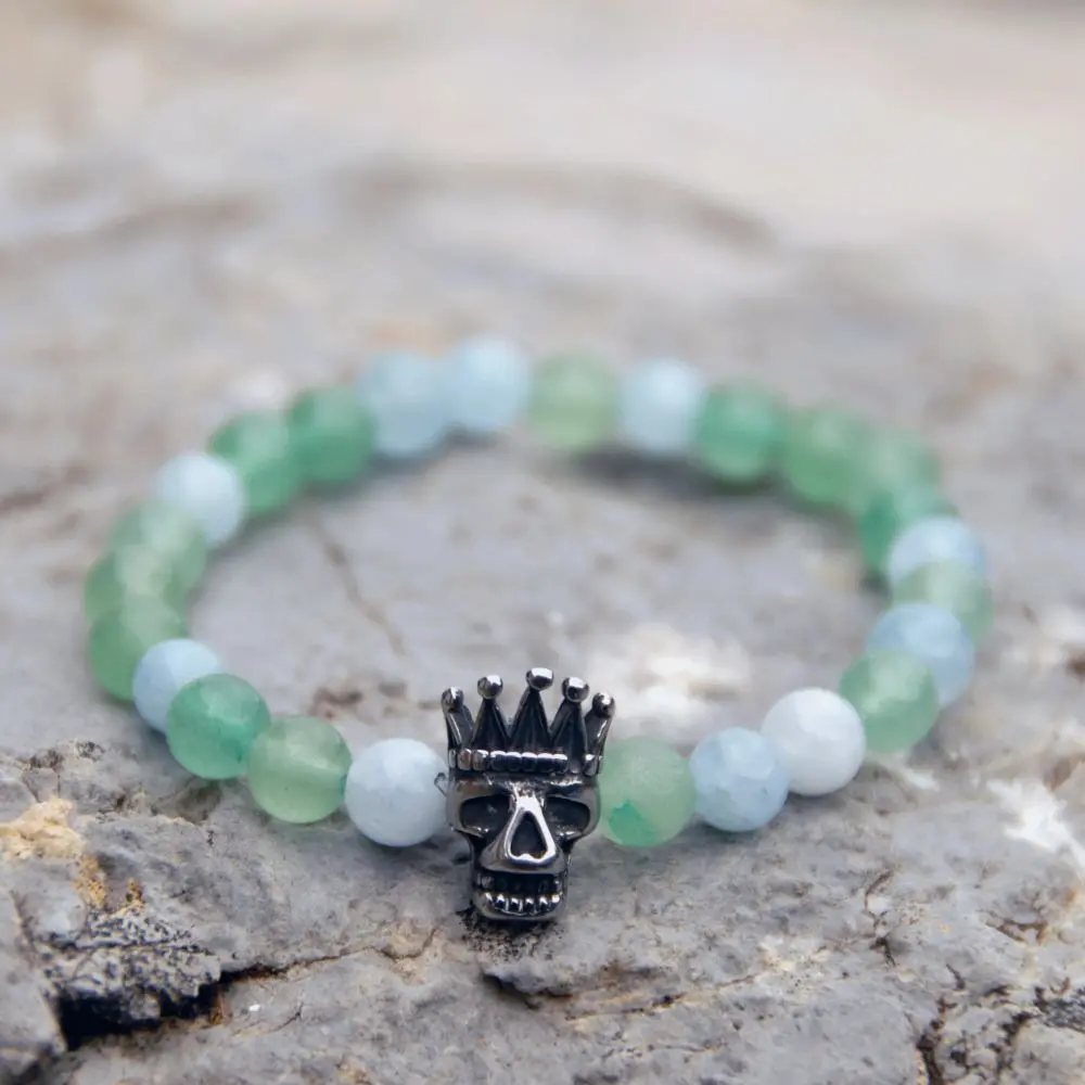 Bracelet enfant stress et anxiété aventurine verte et aigue marine